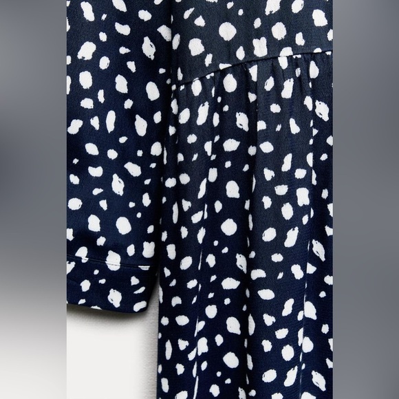 NWT. Zara ZW Collection Blue Printed Long Dress. Size XL. - Picture 8 of 12